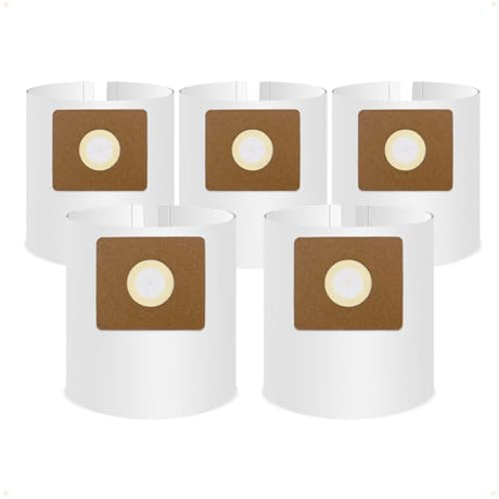 5 Pack Vacuum Bags Replacement for Shop Vac Bags 2-2.5 Gallon Type B 90668 9066800 9066833, All Around EZ QAM70 and CMXZVBE38774, High-Efficiency PETOX