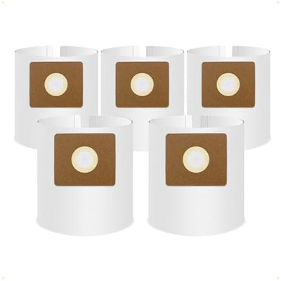 5 Pack Vacuum Bags Replacement for Shop Vac Bags 2-2.5 Gallon Type B 90668 9066800 9066833, All Around EZ QAM70 and CMXZVBE38774, High-Efficiency