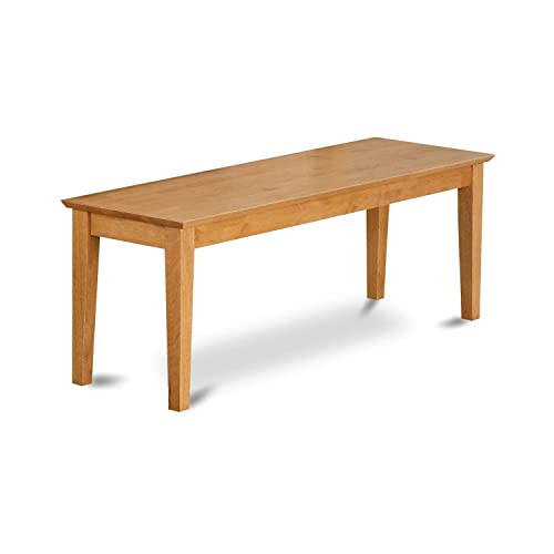 East West Furniture CAB-OAK-W Dining Room Bench with Wood Seat, 51x15x18 Inch East West Furniture