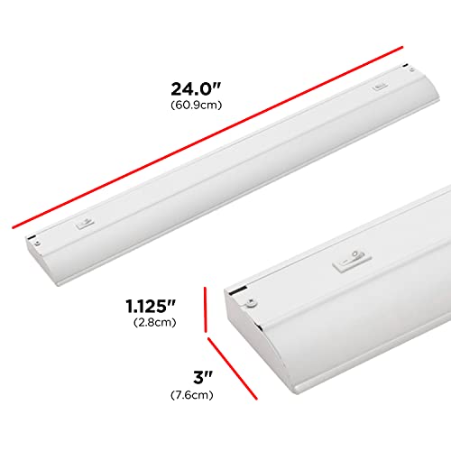 UltraPro 24 inch Hardwired Under Cabinet Lights, 3 Color Settings - 2700K/4000K/5000K - Warm White, Cool White, and Daylight, Under Cabinet Lighting, UltraPro