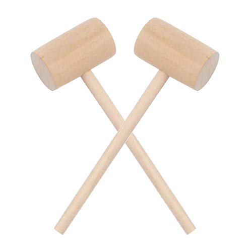 Wooden Hammers Nature Wood Mallets Seafood Lobster Crab Chocolate Beating Mallets 12pcs - WoodArtSupply