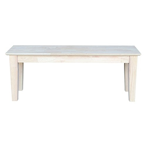 International Concepts Shaker Style Bench, Unfinished IC International Concepts