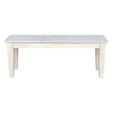 International Concepts Shaker Style Bench, Unfinished IC International Concepts