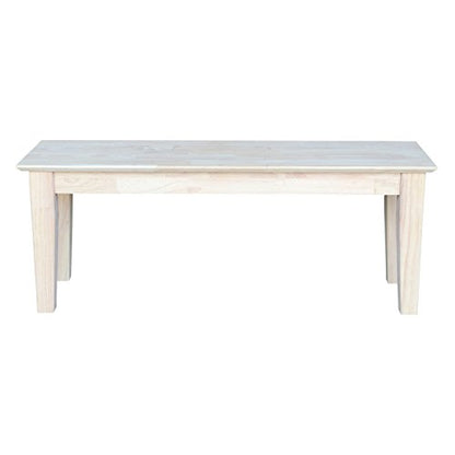International Concepts Shaker Style Bench, Unfinished