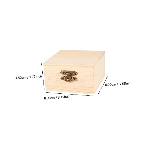 Abaodam 12 Pcs Packaging Storage Wooden Box Rustic Wooden Case Unfinished Wooden Jewelry Wood Ring Wood Trim Jewelery Organizer Earring Storage Abaodam