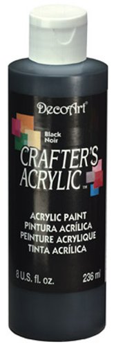 DecoArt Crafter's Acrylic All-Purpose Paint 8oz, Black - WoodArtSupply