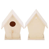 Wooden Bird House, Outside Garden Patio Decorative DIY Bird Feeder Houses Hanging Birdhouse Unfinished Birdhouse for Decorations Indoors Zerodis