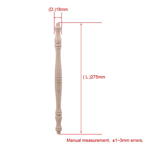 Mxfans 4 pieces Unfinished Wood Natural Cutout Wooden Spindle 27.5cm Length Mxfans