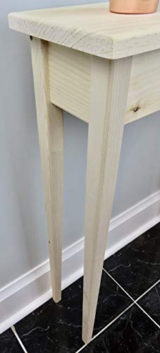 24" Unfinished Pine Narrow Tapered Leg Console Sofa Table Generic