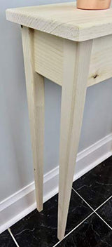 24" Unfinished Pine Narrow Tapered Leg Console Sofa Table Generic