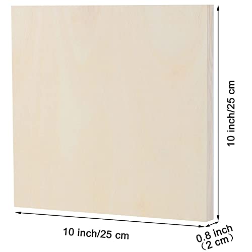 ADXCO 8 Pack Wood Panels 10 x 10 Inch Unfinished Wood Canvas Wooden Panel Boards for Painting, Pouring, Arts Use with Oils, Acrylics ADXCO