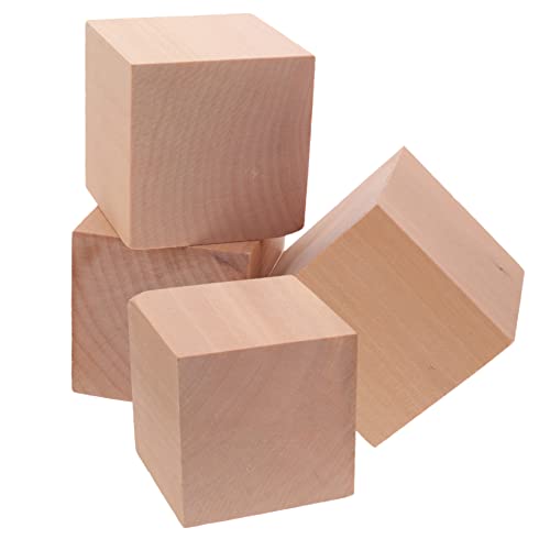 Kisangel 8 Pcs Blocks Solid Cube Wood Block Unfinished Wood Dice Unfinished Pine Cubes Unfinished Wooden Cubes Blank Wood Squares Blank Wood Dice Kisangel