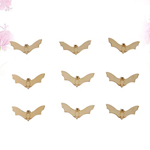 Holibanna Unfinished Wood Craft Pieces Halloween Bat Animal Hollow Cutouts Wooden Chips DIY Arts 20Pcs Holibanna