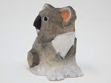 Koala Bear - Small Wooden Figurine - Baby Australian Marsupial Wombat Carving Handmade Decoration Miniature Small Animals Little Art Statue Cake Selsela