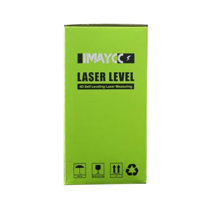 IMAYCC Laser Level, 4x360° Self Leveling Laser Level, 4D Cross Line Laser with Remote Control, Anti-fall Box, Multiple Stands, Rechargeable Batteries - WoodArtSupply