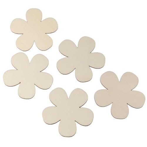 hobbyhub 60 Pcs Blank Unfinished Wood Flower,Wooden Flower Shape Ornaments for DIY Painting Crafts/Home Decorations - WoodArtSupply