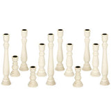 Koyal Wholesale Unfinished Wood Taper Candlestick Holders, 12 Pack Bulk Set, 4 Assorted Sizes, 11, 9, 6.75 and 4-Inches Koyal Wholesale
