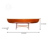 Wooden Boat USA Wooden, 5-Feet Canoe Table, Brown Wooden Boat USA
