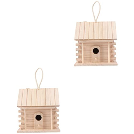 VOSAREA 2pcs Birdcage Birds Hut Bed Artificial Bird Craft Bird House Bird Sleeping Bed Wild Bird House Bird Home Birdhouse Outside Birds Cages VOSAREA