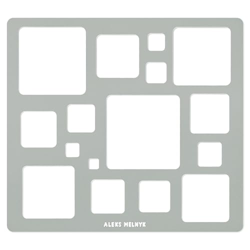 Aleks Melnyk #209 Metal Squares Template, Squares Stencil, Squares Master, Art Squares Tool, Isometric Drawing Template, Lapidary, Cabochons, - WoodArtSupply