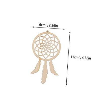 COHEALI 40pcs Wooden Dreamcatcher Arts and Crafts for Kids Dreamcatcher Kit Wood Crafts for Kids DIY Kits Wooden Hanging Ornaments Kit Unfinished