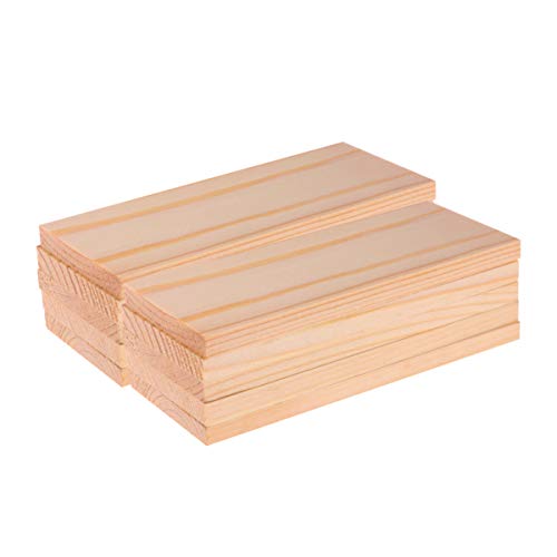Exceart 20pcs Rectangle Wood Boards Unfinished Wood Boards Sheets Carving Blocks for Arts Craft Painting 4x10cm