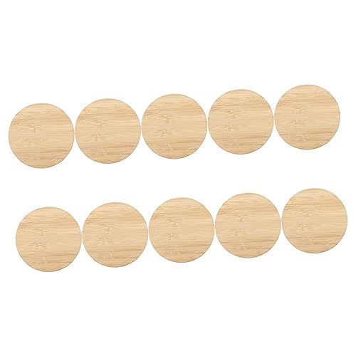 Operitacx 10pcs Round Bamboo Unfinished Bamboo Chips Premium Unfinished Slices Unfinished Round Chips Circle Blank Cutouts Painting Materials Operitacx