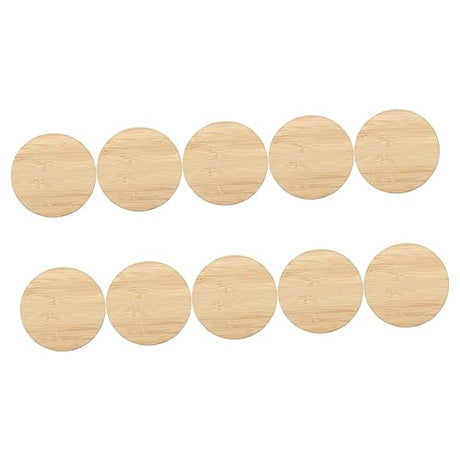 Operitacx 10pcs Round Bamboo Unfinished Bamboo Chips Premium Unfinished Slices Unfinished Round Chips Circle Blank Cutouts Painting Materials Operitacx