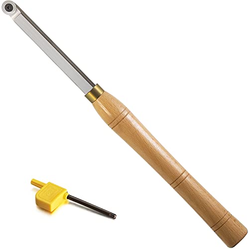 Finisher Woodturning Lathe Carbide Tipped Bended Chisel Tool with 18mm Round Carbide Insert, 16 inch Length