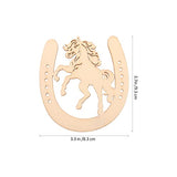 48pcs Wood Discs Slices Horseshoe Shape Unfinished Wooden Cutouts for Christmas Craft DIY Home Decoration EXCEART