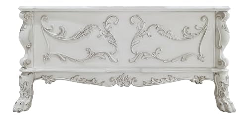 Acme Furniture Dresden 36" Wide Wooden Executive Writing Desk, Bone White Finish Acme Furniture