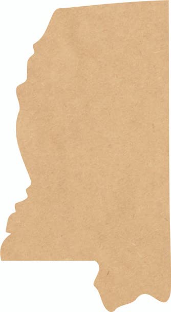 Mississippi Wood State 22" Shape, Unfinished MDF Craft State Cutout, DIY 1/4" NEXTCraft