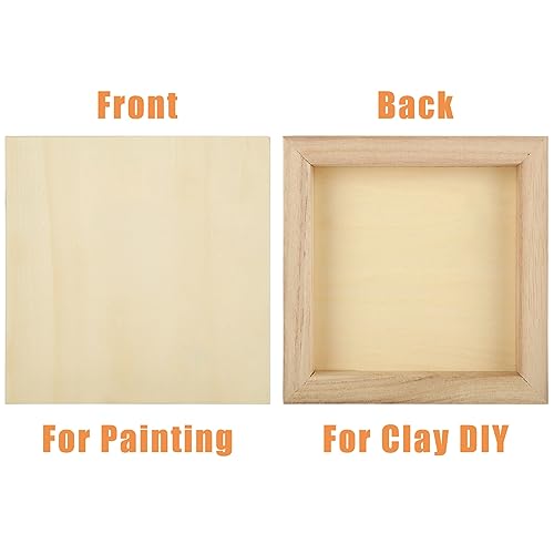 CYEAH 6x6 inch Wood Panel Boards Set of 15, Unfinished Wood Canvas Boards Wooden Panel Boards for Crafts, Painting, Pouring, Arts Use with Oils, CYEAH