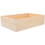 ABOOFAN Wooden Jewelry Tray, Jewelry Drawer Organizer 11x7inch Pine Wood Display Dish Unfinished Wood Trinkets Plate Small Rectangle Earring Holder ABOOFAN