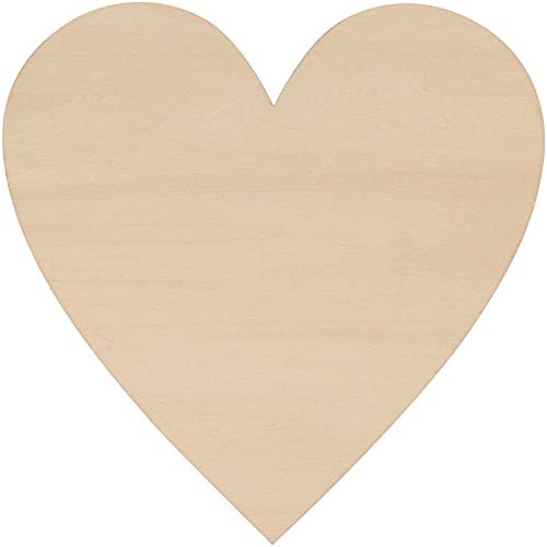 FUNSUEI 30 PCS 8 Inches Natural Wood Heart Slices, Unfinished Predrilled Wooden Heart Cutouts, Wood Heart Shape Slices for Home Decoration, Wedding,