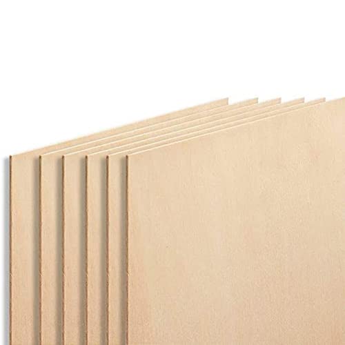 3MM 1/8" x 12" x 24" Baltic Birch Plywood – B/BB Grade (6pk) Perfect for Arts and Crafts, School Projects and DIY Projects, Drawing, Painting, Wood Anderson Plywood