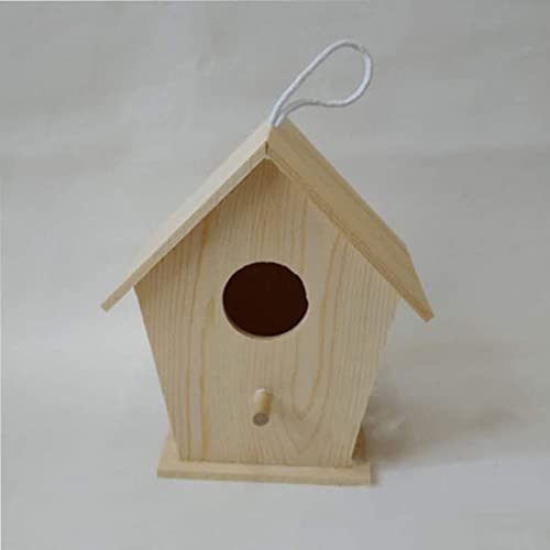 Toddmomy Kids Outdoor Toys Unfinished Wood Hanging Birdhouse Kit 2 Sets Unpainted Bird Houses to Paint for Arts DIY Craft Outdoor Playset Toddmomy