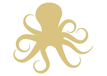 Octopus Cutout Unfinished Wood Nautical Decor Beach House Door Hanger MDF Shaped Canvas Style 2