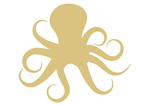 Octopus Cutout Unfinished Wood Nautical Decor Beach House Door Hanger MDF Shaped Canvas Style 2 - WoodArtSupply