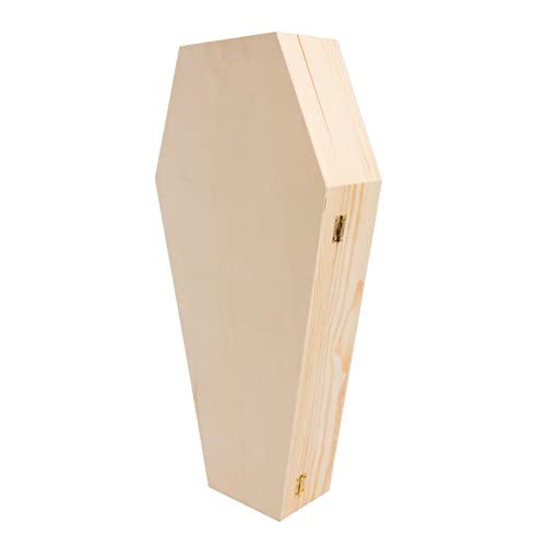Creative Hobbies Large 18 Inch Halloween Coffin Box - Fillable Hinged Box for Halloween Décor, Party Favor, Goth, Doll Coffin, Coffin Ring Box, Pet Creative Hobbies
