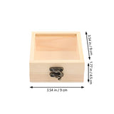 Sewroro 2pcs Box Wooden Storage Box Jewelry Unfinished Wood Crafts Wooden Berry Baskets Wooden Storage Crates Tote Bins for Storage with Lid Sewroro