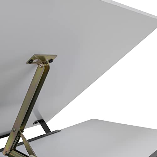 SD STUDIO DESIGNS Core 2 Pc Craft Center-35.5" W Angle Adjustable Cloth Drawers, Side Shelf and Stool Drafting Table, Gunmetal Gray/White SD STUDIO DESIGNS