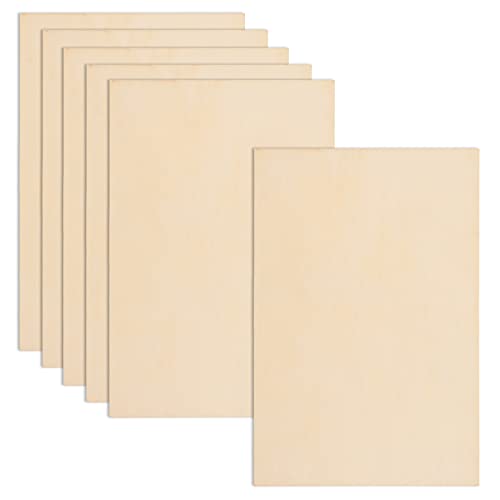 6 Pack Basswood Sheets 12 x 18 x 1/8 Inch-3 mm Unfinished Plywood for Craft Thin Wood Boards Sheets Rectangle Wood Panels for DIY School Projects, - WoodArtSupply