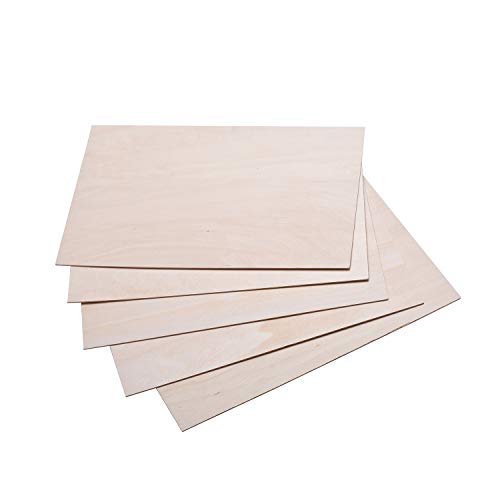 5PCS Basswood Sheets 1/16 ×12×8 Inch,Unfinished Plywood Craft Basswood Sheet for Cricut Maker - WoodArtSupply