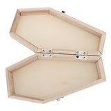 STOBOK Halloween Wooden Coffin Box: Large Unfinished Wood Fillable Hinged Box DIY Keepsake Casket Coffin Ring Box Pet Casket Wood Coffin Tray Locking STOBOK