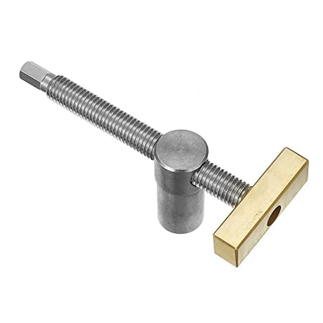 Adjustable Workbench Bench Dog Screw Clamp Fits 3/4 Inch Dog Holes Stainless Steel Brass Adjustable Stop for Woodworking (19mm) DDWT