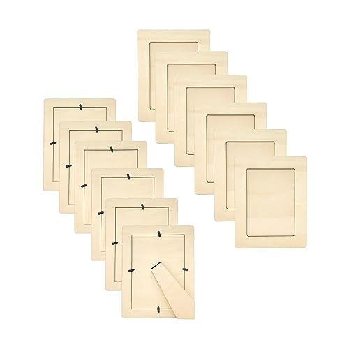 Pack of 12 Wooden Picture Frames Unfinished Wood Photos Frames 5x7 for Crafts