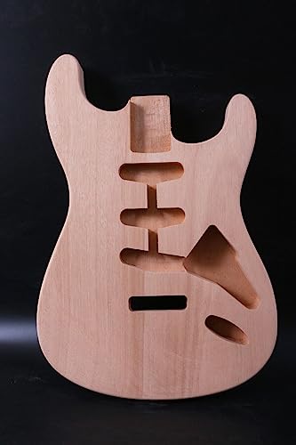 Unfinished Guitar Body for ST guitar project DIY Mahogany Wood SSS pickups Style Bolt On Heel - WoodArtSupply