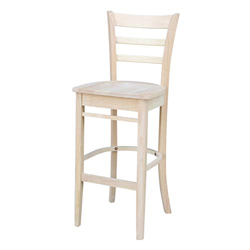 International Concepts Emily Barheight Stool-30 Seat Height Stool, Brown IC International Concepts