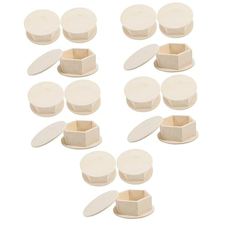 Zerodeko 15 pcs Boxes DIY Storage Box storage boxes unfinished wooden boxes clay for crafts wooden treasure chest wooden soap holder wood treasure Zerodeko